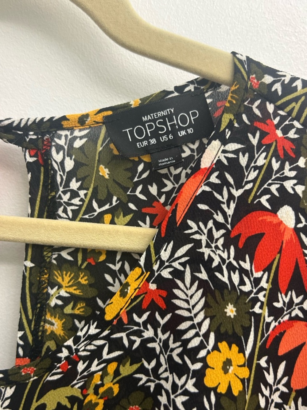 Topshop Maternity Black Floral Dress